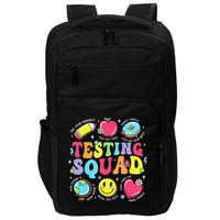 Funny Teacher Test Day Motivational Teacher Testing Squad Impact Tech Backpack