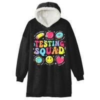 Funny Teacher Test Day Motivational Teacher Testing Squad Hooded Wearable Blanket