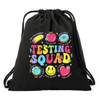 Funny Teacher Test Day Motivational Teacher Testing Squad Drawstring Bag