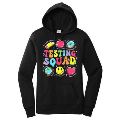 Funny Teacher Test Day Motivational Teacher Testing Squad Women's Pullover Hoodie