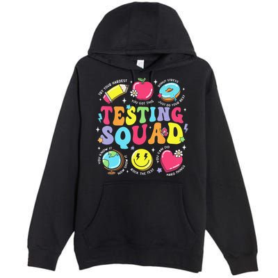Funny Teacher Test Day Motivational Teacher Testing Squad Premium Pullover Hoodie