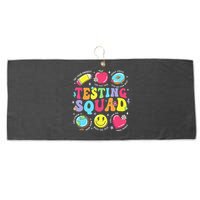 Funny Teacher Test Day Motivational Teacher Testing Squad Large Microfiber Waffle Golf Towel