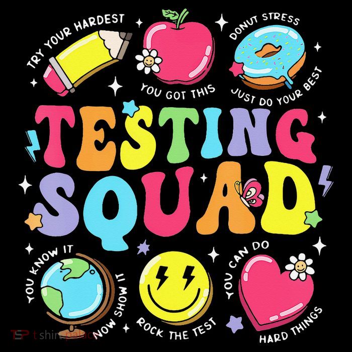 Funny Teacher Test Day Motivational Teacher Testing Squad Youth Performance Sprint T-Shirt