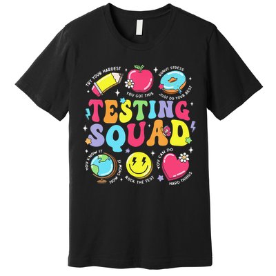 Funny Teacher Test Day Motivational Teacher Testing Squad Premium T-Shirt