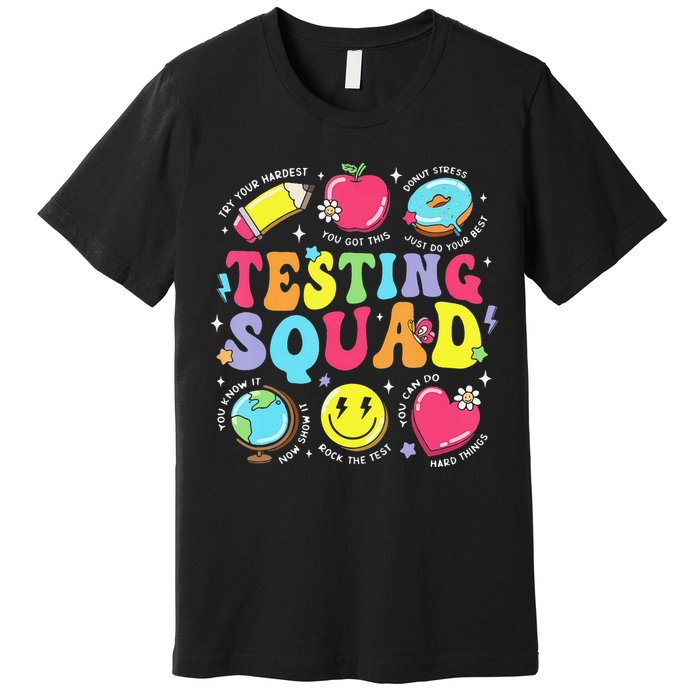 Funny Teacher Test Day Motivational Teacher Testing Squad Premium T-Shirt