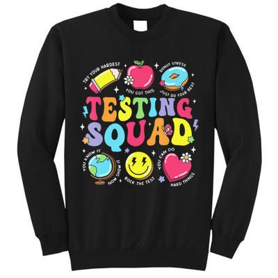 Funny Teacher Test Day Motivational Teacher Testing Squad Tall Sweatshirt