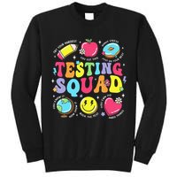Funny Teacher Test Day Motivational Teacher Testing Squad Tall Sweatshirt
