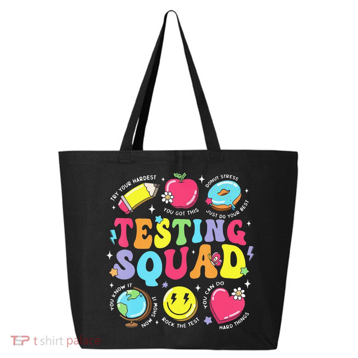 Funny Teacher Test Day Motivational Teacher Testing Squad 25L Jumbo Tote