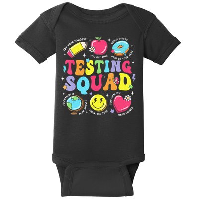 Funny Teacher Test Day Motivational Teacher Testing Squad Baby Bodysuit