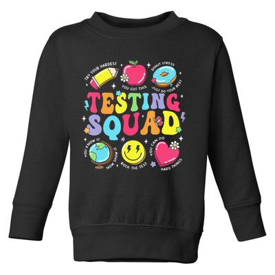 Funny Teacher Test Day Motivational Teacher Testing Squad Toddler Sweatshirt