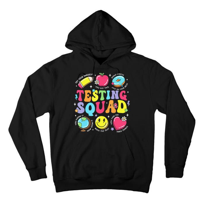 Funny Teacher Test Day Motivational Teacher Testing Squad Tall Hoodie