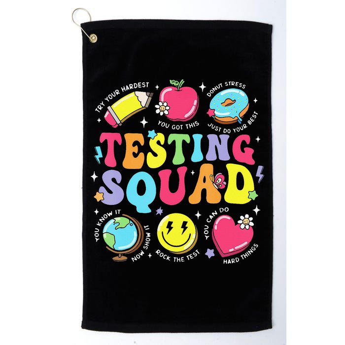 Funny Teacher Test Day Motivational Teacher Testing Squad Golf Towel