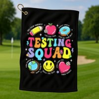 Funny Teacher Test Day Motivational Teacher Testing Squad Golf Towel