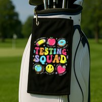 Funny Teacher Test Day Motivational Teacher Testing Squad Golf Towel