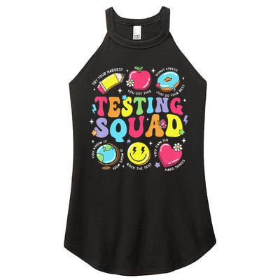 Funny Teacher Test Day Motivational Teacher Testing Squad Women's Perfect Tri Rocker Tank