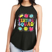 Funny Teacher Test Day Motivational Teacher Testing Squad Women's Perfect Tri Rocker Tank