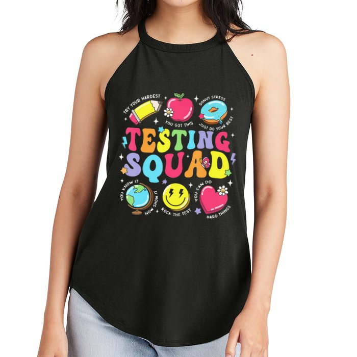 Funny Teacher Test Day Motivational Teacher Testing Squad Women's Perfect Tri Rocker Tank