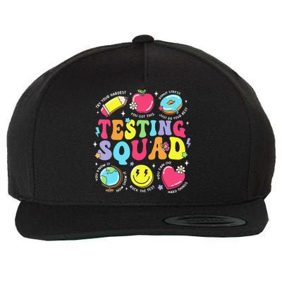 Funny Teacher Test Day Motivational Teacher Testing Squad Wool Snapback Cap