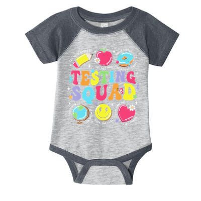 Funny Teacher Test Day Motivational Teacher Testing Squad Infant Baby Jersey Bodysuit
