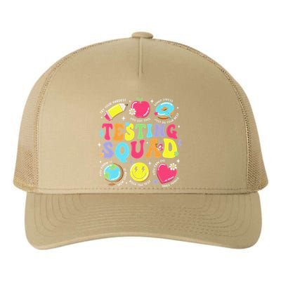 Funny Teacher Test Day Motivational Teacher Testing Squad Yupoong Adult 5-Panel Trucker Hat