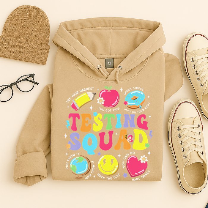 Funny Teacher Test Day Motivational Teacher Testing Squad Hoodie