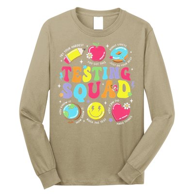 Funny Teacher Test Day Motivational Teacher Testing Squad Long Sleeve Shirt
