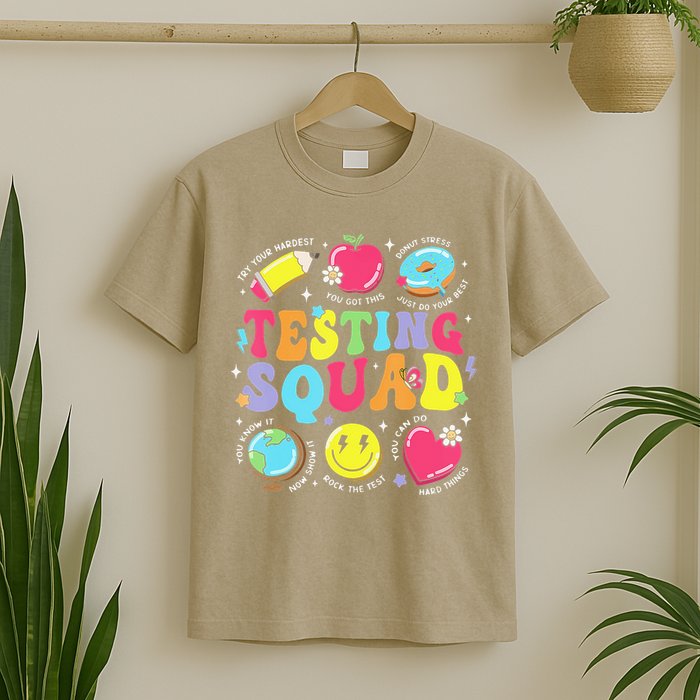 Funny Teacher Test Day Motivational Teacher Testing Squad T-Shirt