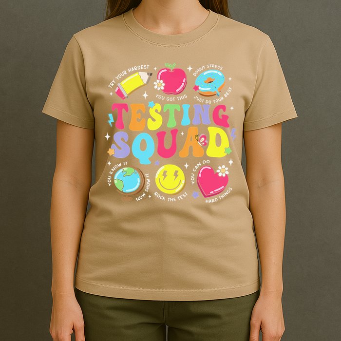 Funny Teacher Test Day Motivational Teacher Testing Squad T-Shirt