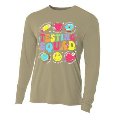 Funny Teacher Test Day Motivational Teacher Testing Squad Cooling Performance Long Sleeve Crew