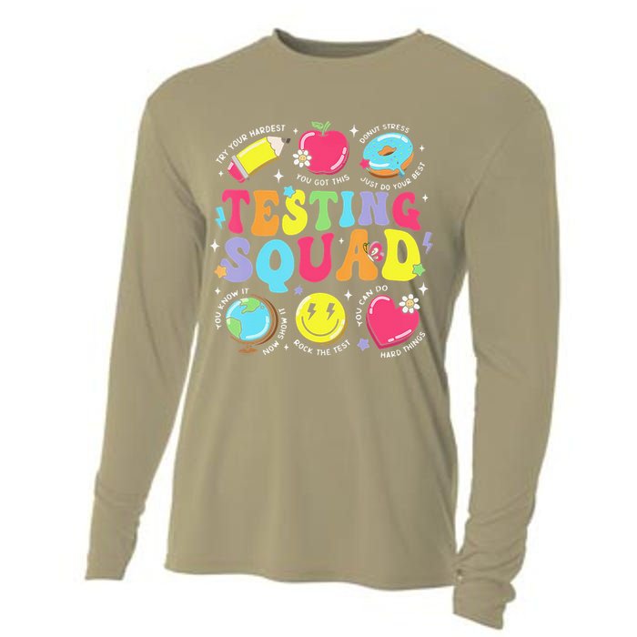 Funny Teacher Test Day Motivational Teacher Testing Squad Cooling Performance Long Sleeve Crew