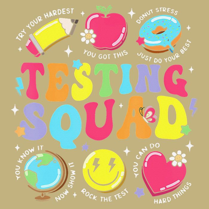 Funny Teacher Test Day Motivational Teacher Testing Squad Cooling Performance Long Sleeve Crew