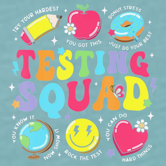 Funny Teacher Test Day Motivational Teacher Testing Squad Sueded Cloud Jersey T-Shirt