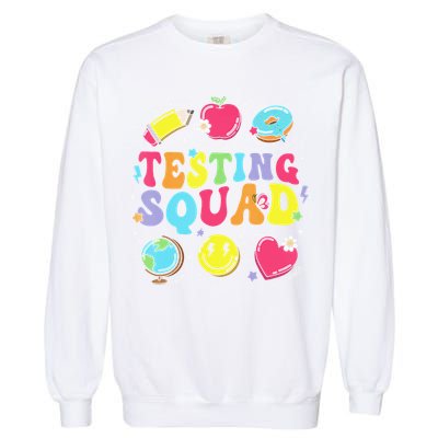 Funny Teacher Test Day Motivational Teacher Testing Squad Garment-Dyed Sweatshirt