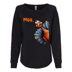 Funny Thanksgiving Turkey Moo IM A Cow Gift Womens California Wash Sweatshirt