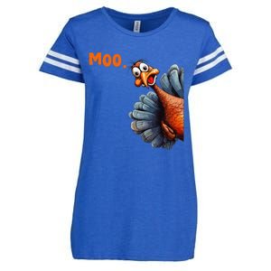 Funny Thanksgiving Turkey Moo IM A Cow Gift Enza Ladies Jersey Football T-Shirt