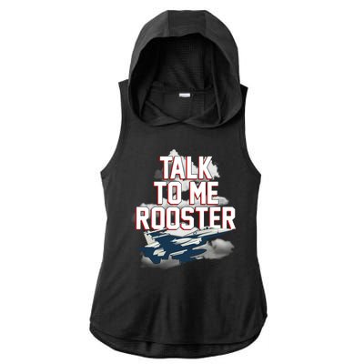 Funny Talk To Me Rooster Ladies PosiCharge Tri-Blend Wicking Draft Hoodie Tank