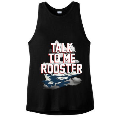 Funny Talk To Me Rooster Ladies PosiCharge Tri-Blend Wicking Tank