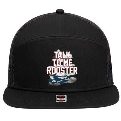 Funny Talk To Me Rooster 7 Panel Mesh Trucker Snapback Hat