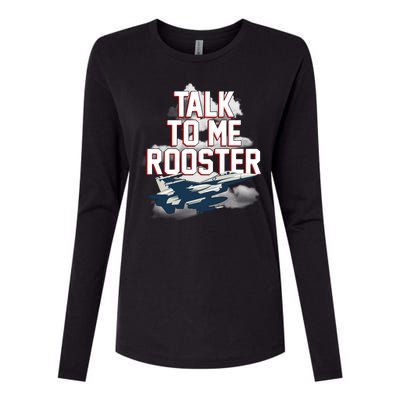 Funny Talk To Me Rooster Womens Cotton Relaxed Long Sleeve T-Shirt