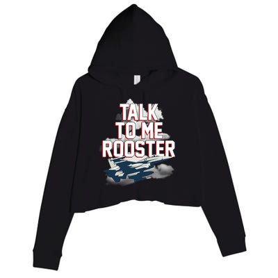 Funny Talk To Me Rooster Crop Fleece Hoodie