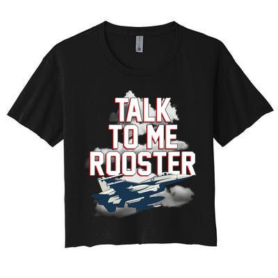 Funny Talk To Me Rooster Crop Top