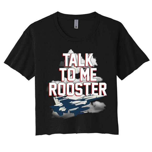 Funny Talk To Me Rooster Crop Top