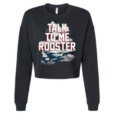 Funny Talk To Me Rooster Cropped Pullover Crew