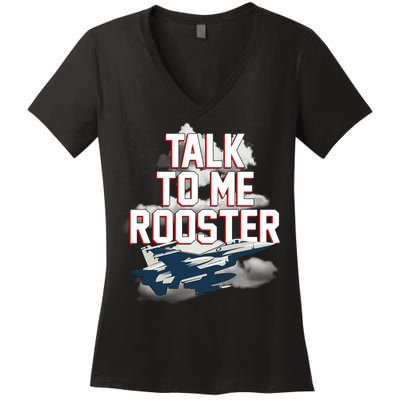 Funny Talk To Me Rooster Women's V-Neck T-Shirt