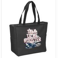 Funny Talk To Me Rooster Zip Tote Bag