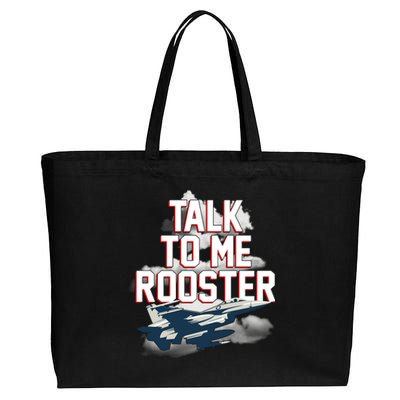 Funny Talk To Me Rooster Cotton Canvas Jumbo Tote