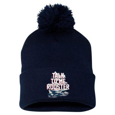 Funny Talk To Me Rooster Pom Pom 12in Knit Beanie