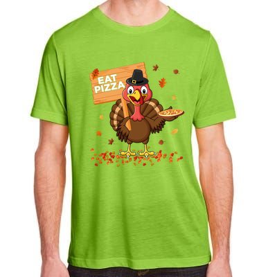 Funny Thanksgiving Turkey Eat Pizza Cute Gift Adult ChromaSoft Performance T-Shirt