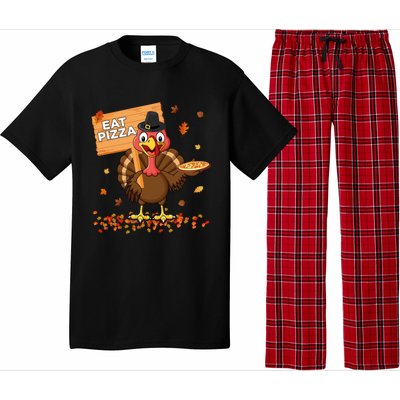 Funny Thanksgiving Turkey Eat Pizza Cute Gift Pajama Set