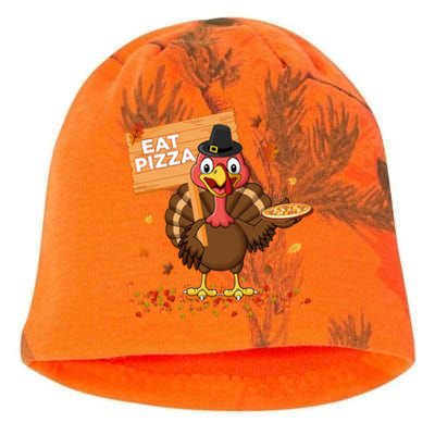 Funny Thanksgiving Turkey Eat Pizza Cute Gift Kati - Camo Knit Beanie